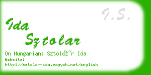 ida sztolar business card